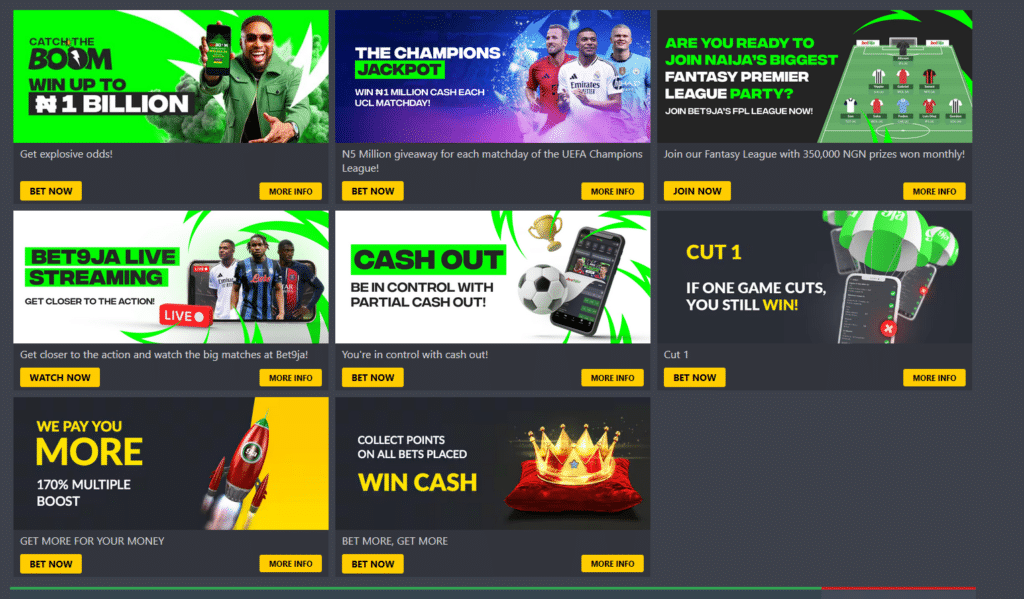 Bet9ja other promotions