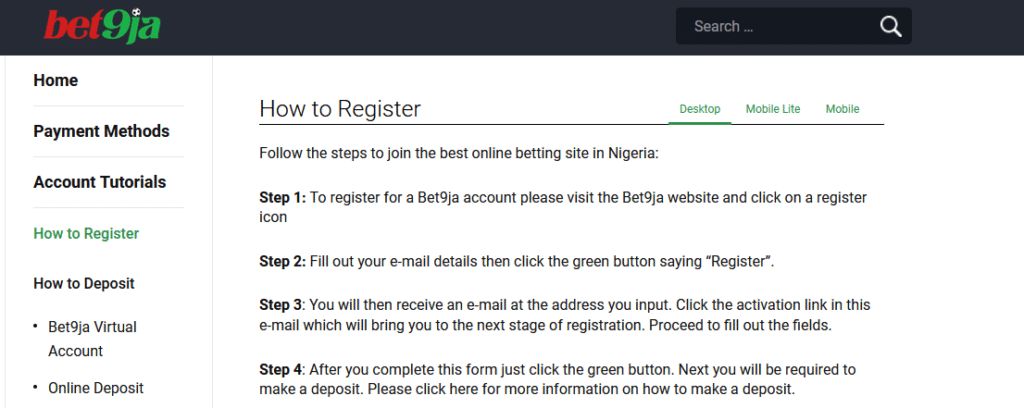 Register On Bet9ja